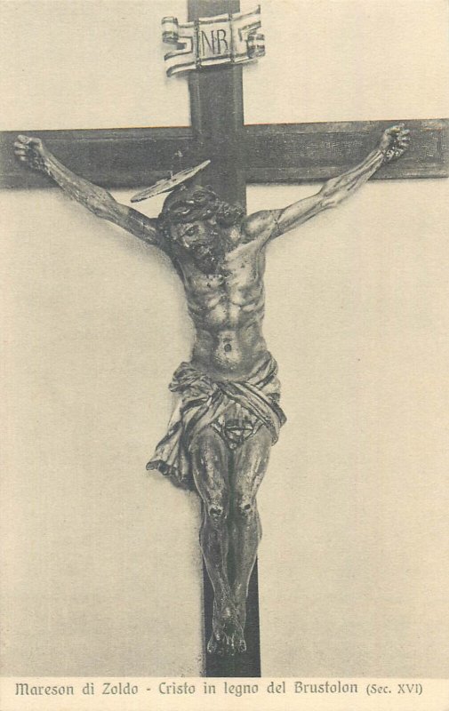 Italy Belluno Mareson di Zoldo Wooden Christ of Brustolon 
