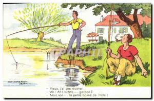 Postcard Old Fishing Fisherman Illustrator John Hood