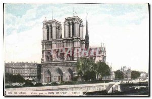 Old Postcard Bon Marche Paris Notre Dame