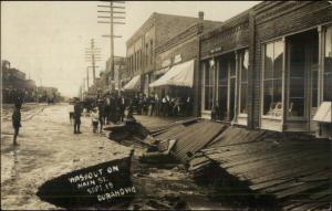 Durand WI Main St. Flood Washout 1908 Used Real Photo Postcard