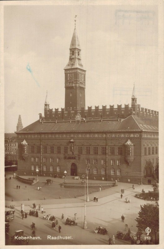 Denmark København Raadhuset Copenhagen Vintage RPPC 07.35