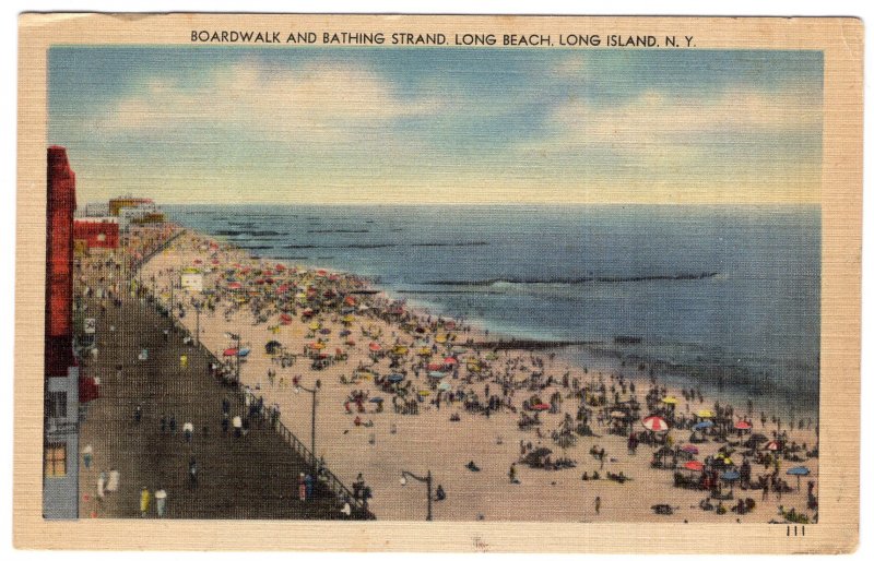 Long Beach, Long Island, N.Y., Boardwalk and bathing Strand