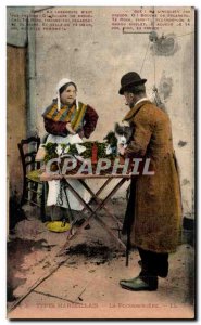 Old Postcard Marseille Type the fishmonger