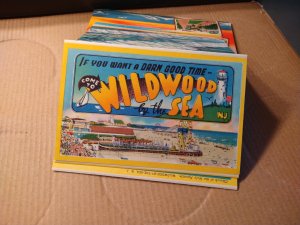 1940's Wildwood By-the-sea, NJ New Jersey Fold Out Postcard Folder
