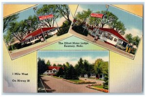 c1940's The Elliott Motor Lodge Kearney Nebraska NE Multiview Vintage Postcard
