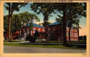 Fryeburg, ME Maine  FRYEBURG ACADEMY Private Boarding/Day School  LINEN Postcard