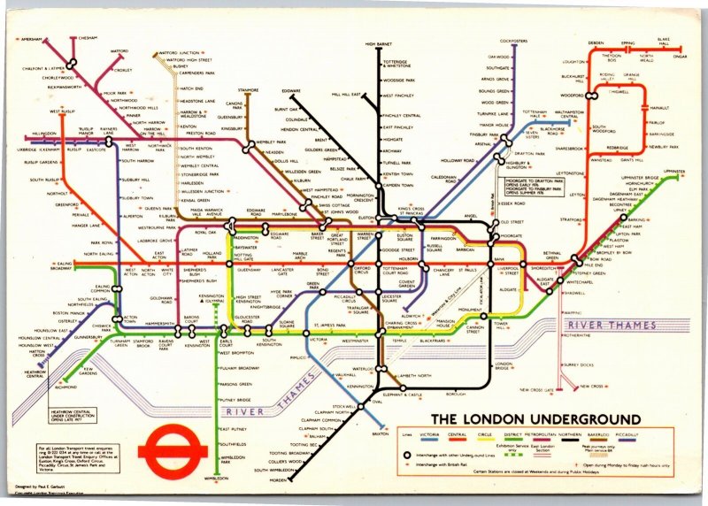 Postcard UK ENG London Underground Map