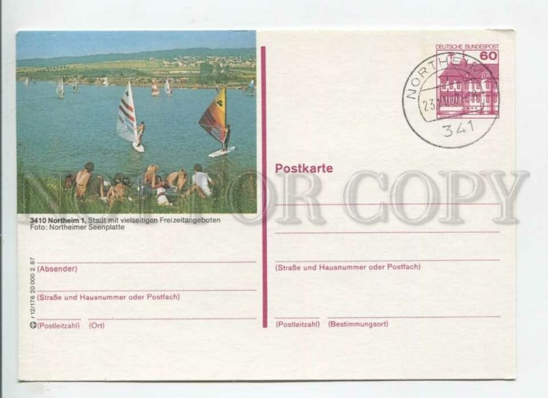 449902 GERMANY 1987 Northeim sailing cancellation POSTAL stationery postcard