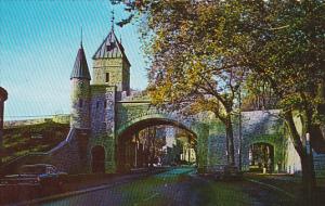 Canada Quebec La Cite The Saint Louis Gate Forms Part Of The Enclosing Wall O...