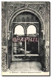 Postcard Old Granada Alhambra Ajimez of Cautiva