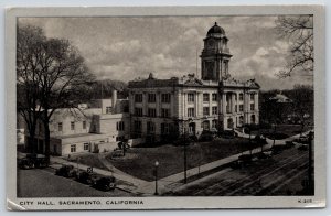 Sacramento California~Birds Eye City Hall~Silver Clear View~Vintage Postcard