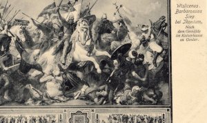 Wislicenus Barbarossas Sieg Bei Ikonium Battle Of Iconium Painting Postcard