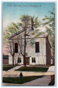 Waukegan Illinois IL Postcard Methodist Church Building Exterior c1910 Unposted