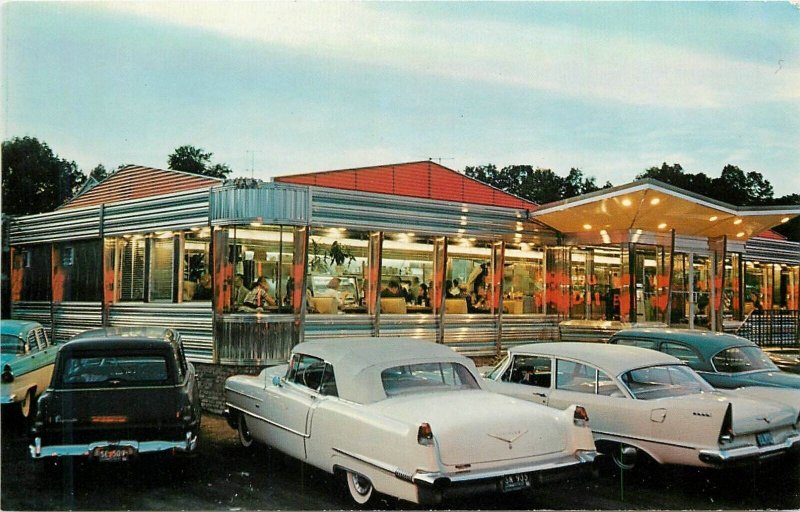 Postcard 1950s Connecticut Stamford Country Diner autos Dexter 23-13720