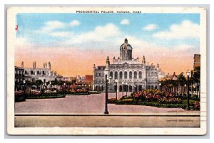 Presidential Palace Havana Cuba Linen Postcard W21