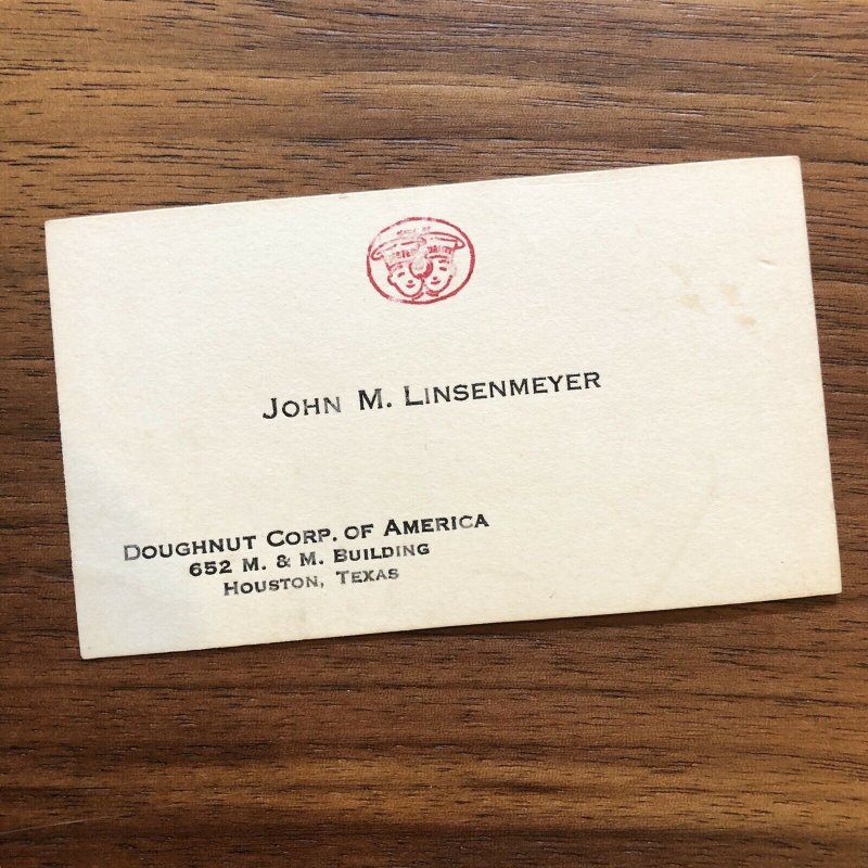 DOUGHNUT Corp Of AMERICA - Dounut Baking Vintage Business Card