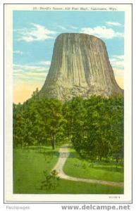 Devil's Tower near Sundance, Wyoming, WY, Linen