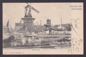 Vintage Postcard Netherlands Rotterdam Windmill 1902