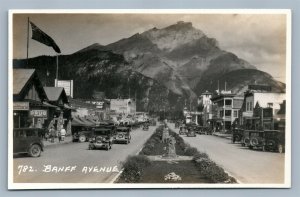 BANFF AVENUE ALBERTA CANADA VINTAGE REAL PHOTO POSTCARD RPPC