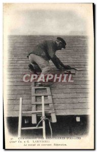 Old Postcard Angers Ardoisi?res Commission's work roofer Repair