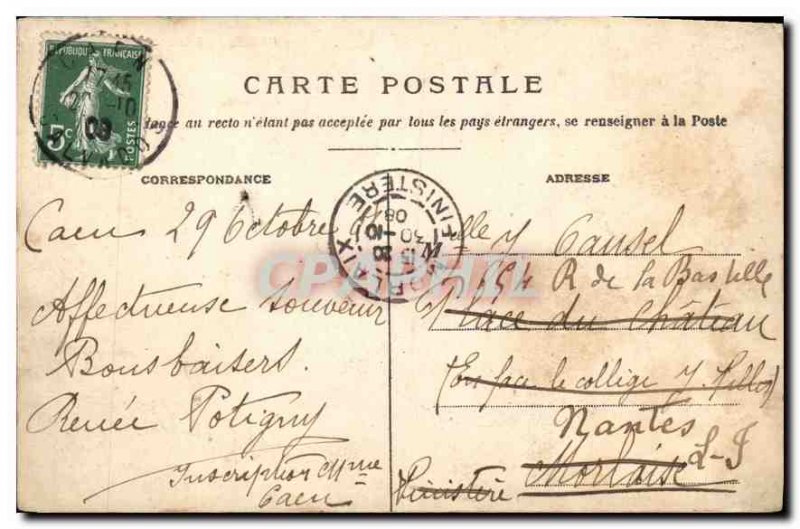 Old Postcard Caen University Library