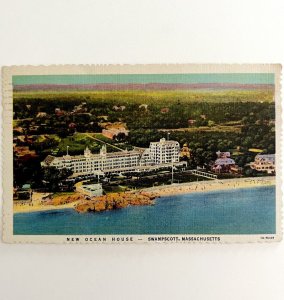 New Ocean House Hotel Postcard Swampscott Massachusetts Nautical c1940s DWS5C