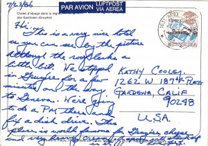 Scenic View Chalet d'Alpage Gruyère Switzerland 1960s Postcard