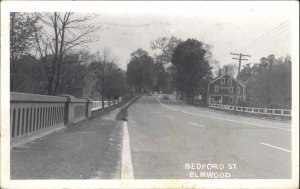 Elmwood Massachusetts MA Bedford St. 1950s Real Photo Postcard