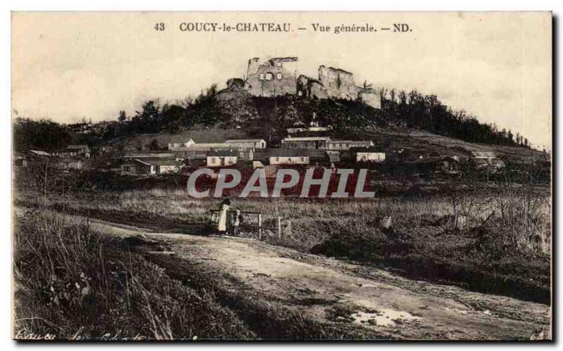 Coucy Chateau Old Postcard The castle General view