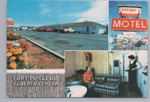 Century II Motel, Fort Macleod, Alberta, 1984 Multiview Postcard, Slogan Cancel