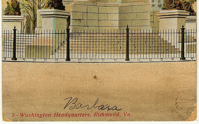 1909 Richmond VA George Washington Monument Headquarters MISTAKE RARE Postcard 