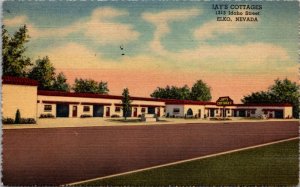 Linen Postcard Jay's Cottages Motel 1313 Idaho Street in Elko, Nevada