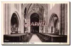 Romorantin Old Postcard Interior of & # 39eglise