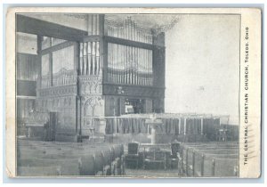 1910 Interior View Central Christian Church Toledo Ohio Antique Vintage Postcard