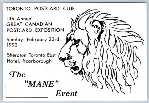 Toronto Postcard Club 10th Annual Show, The Mane Event, 1992 PPC, W. Armstrong