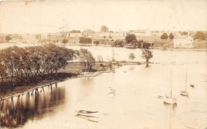 J44/ Watertown New York RPPC Postcard c1910 Shoreline Boats Homes  355