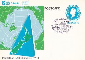 Stampex 85 New Zealand Christchurch Ferry Ship Frank Postcard FDC