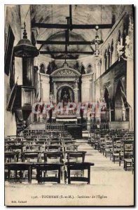 Postcard Old Tournan S and M Interior of the Church