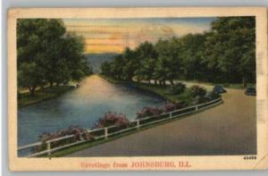 Linen Postcard-Greetings From Johnsburg,Illinois/IL