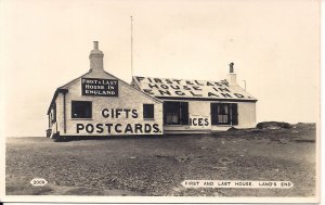 RPPC Land's End, England UK, Postcard Shop, First & Last House, 1910's