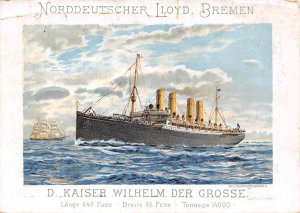 SS Kaiser Wilhem Der Groose Norddeutscher Lloyd Ship 