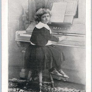 c1890s Master Rubenstein Demarest Piano Girl AB Chase Trade Card Worlds Fair 3M