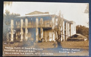 Mint USA Real Picture Postcard Gamble Mansion Ellenton Florida Judah Benjamin