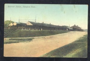 STAMFORD CONNECTICUT CT. RAILROAD DEPOT TRAIN STATION VINTAGE POSTCARD