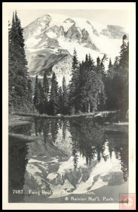 Rairy Pool and The Mountain, Rainier Nat'l Park (RPPC)