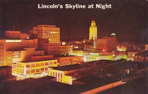 Nebraska Lincoln Greetings From Lincolns Skyline At Night