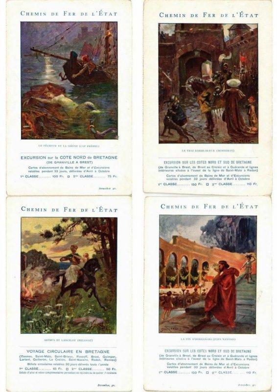 ADVERTISING TRAINS, CHEMIN DE FER POSTER STYLE 15 Vintage Postcards (L2737)