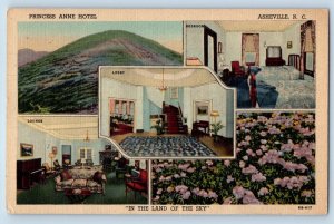 Asheville North Carolina NC Postcard Princess Anne Hotel Multiview 1965 Vintage