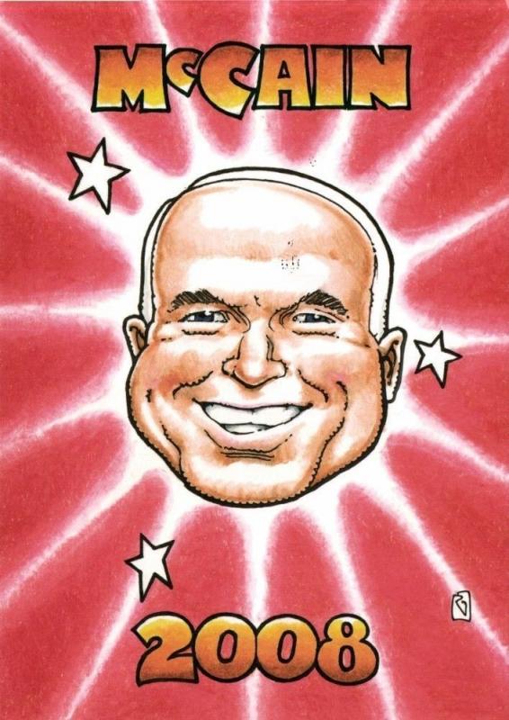 Caricature Republican Nominee U.S. Presidential Election 2008 John McCain