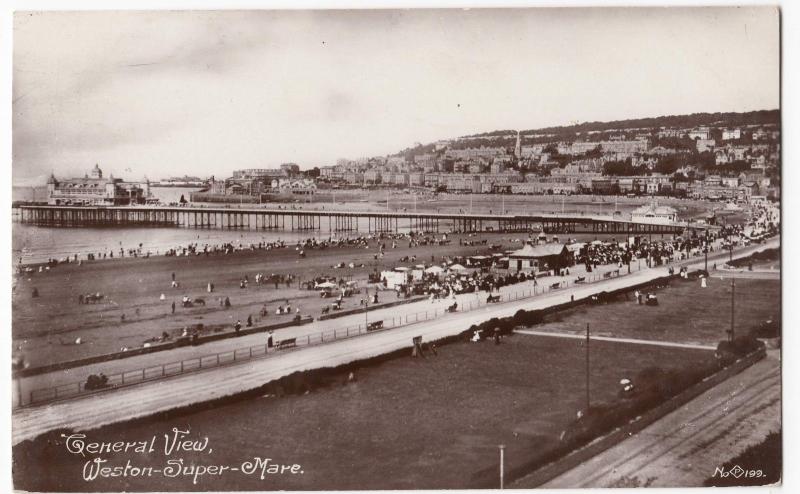 Somerset; General View, Weston Super Mare No 199 RP PPC Unposted 